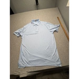 Peter Millar Summer Comfort Golf Tee Print Pattern Polo XL Mens Blue Golf